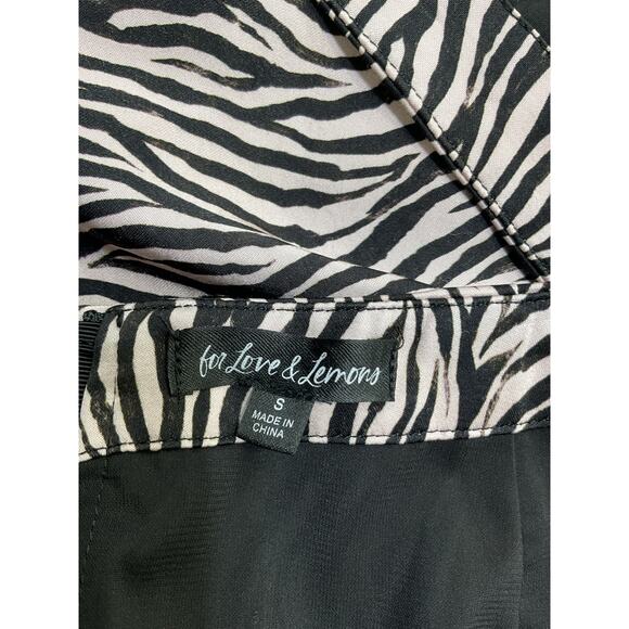 For Love & Lemons 'Aiko' Black Viscose Mini Skirt Size S - Picture 4 of 5